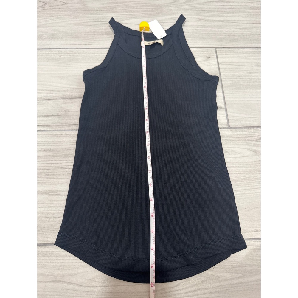 Madewell Brightside High-Neck Tank Top Black Ribbed Racerback XS NWT - Picture 4 of 5